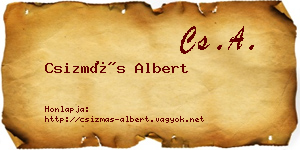 Csizmás Albert névjegykártya