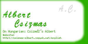 albert csizmas business card